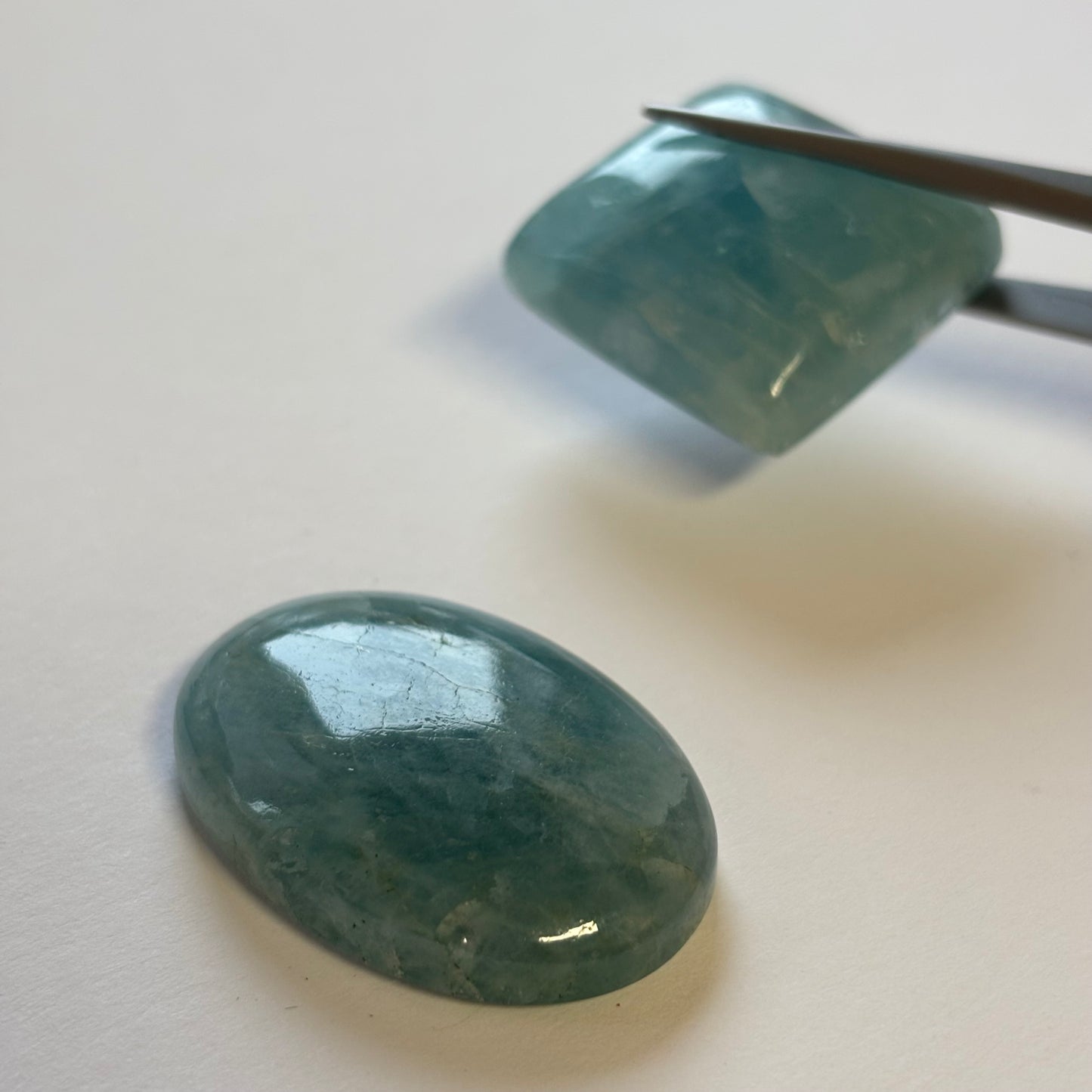 5 Pieces Polished Blue Greenish Aquamarine Loose Beads With Inclusions In Various Shapes