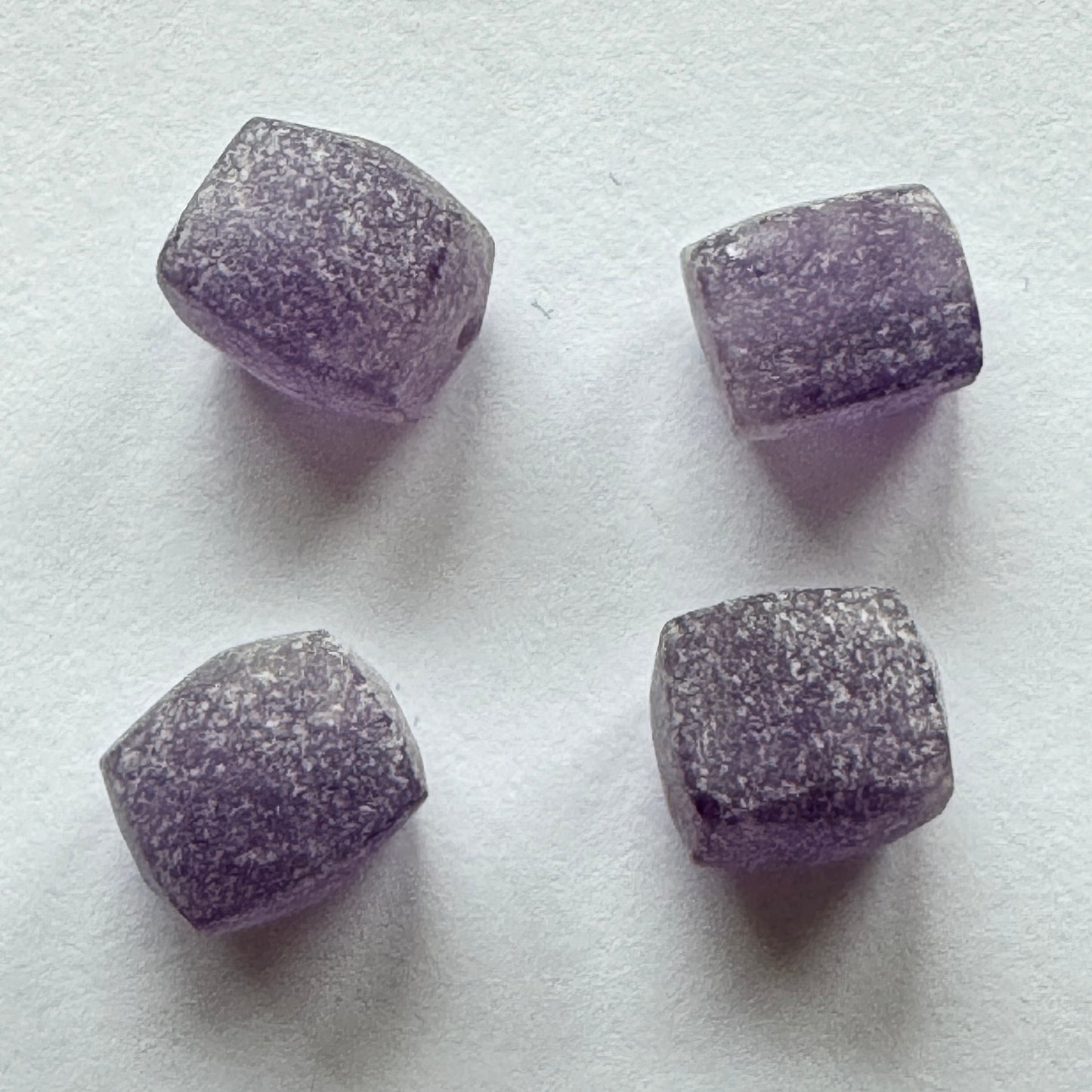 10 Pieces Frosted Purple Amethyst Cube Loose Beads