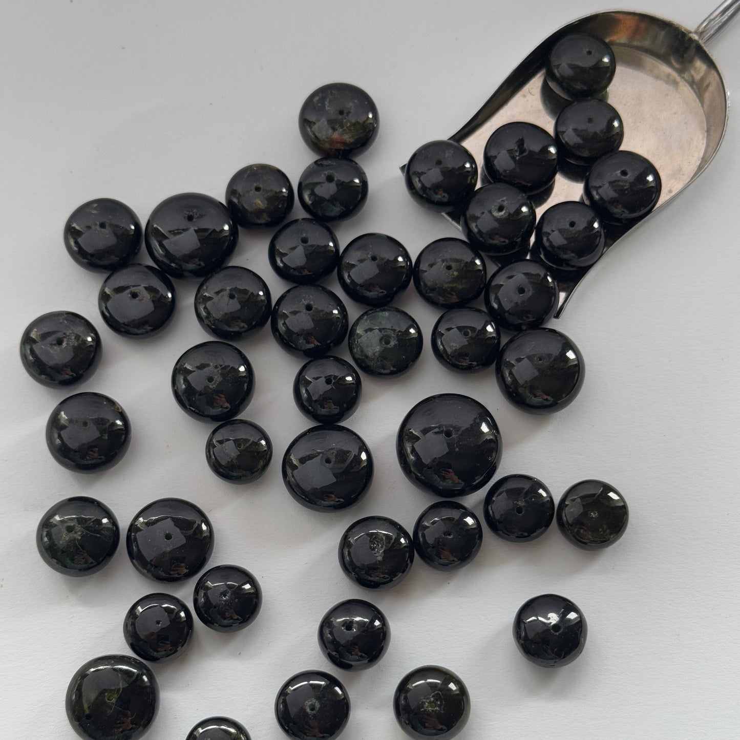 Round Shaped Tourmaline Bottle Green Loose Beads 10 Set Pack With Inclusions Drilled