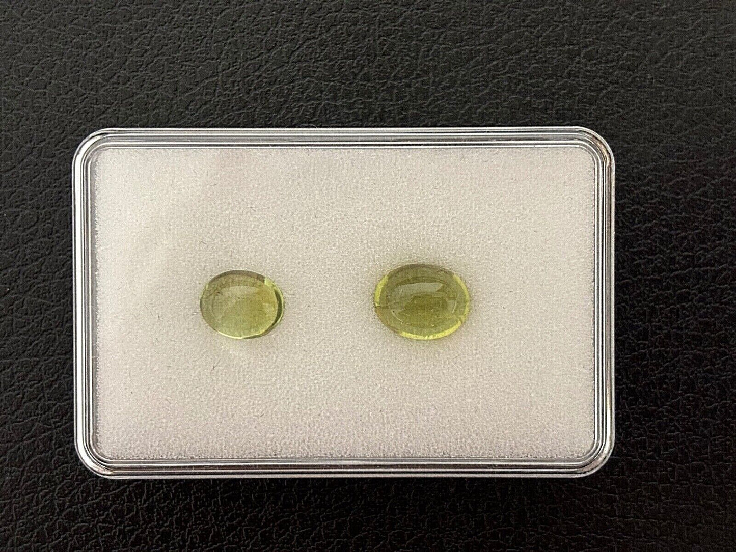 1 Piece Green Peridot Oval Cabochon With Inclusions