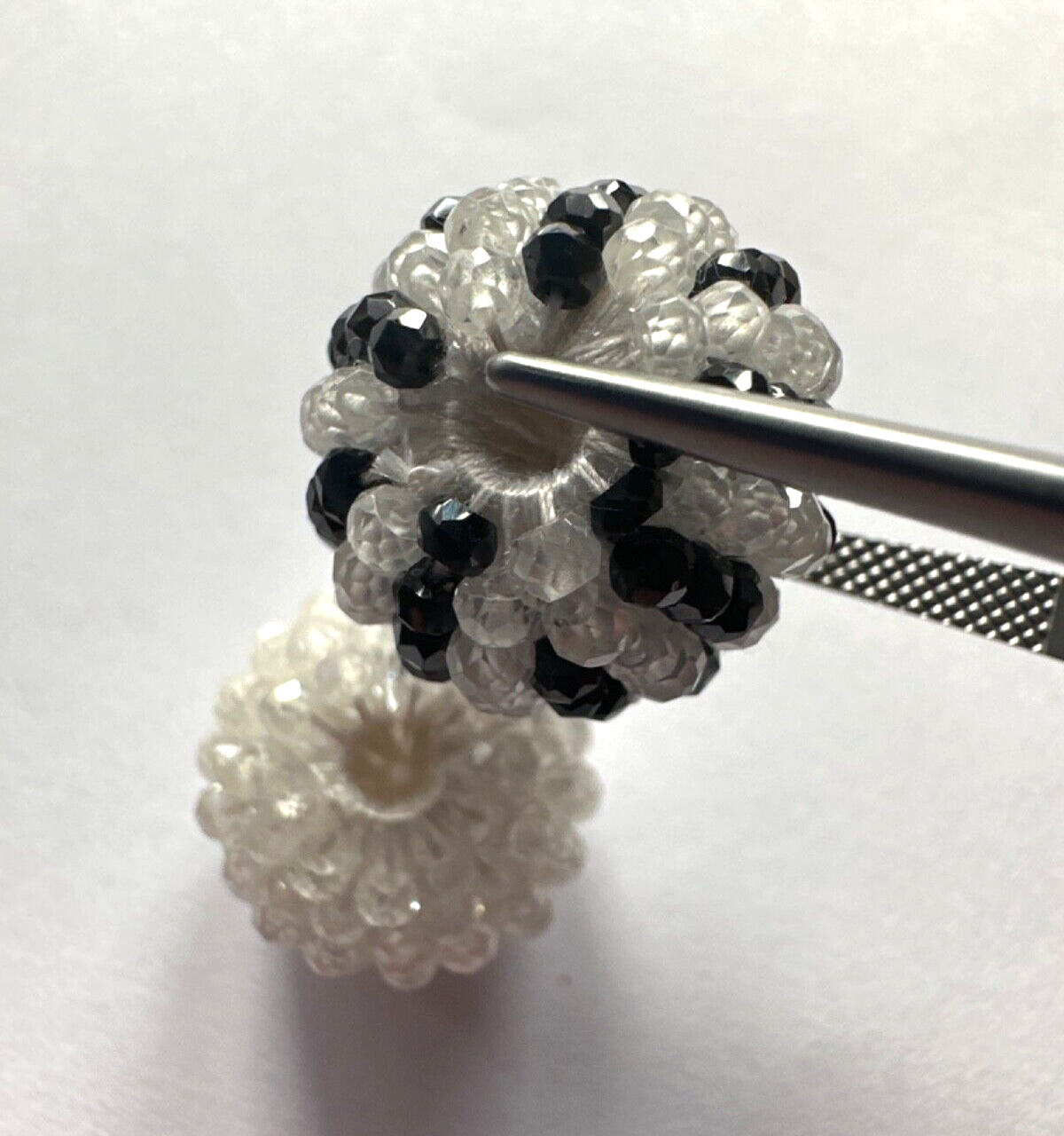 Black White Rare Find Spinel And Crystal Pair With Raised Pearls