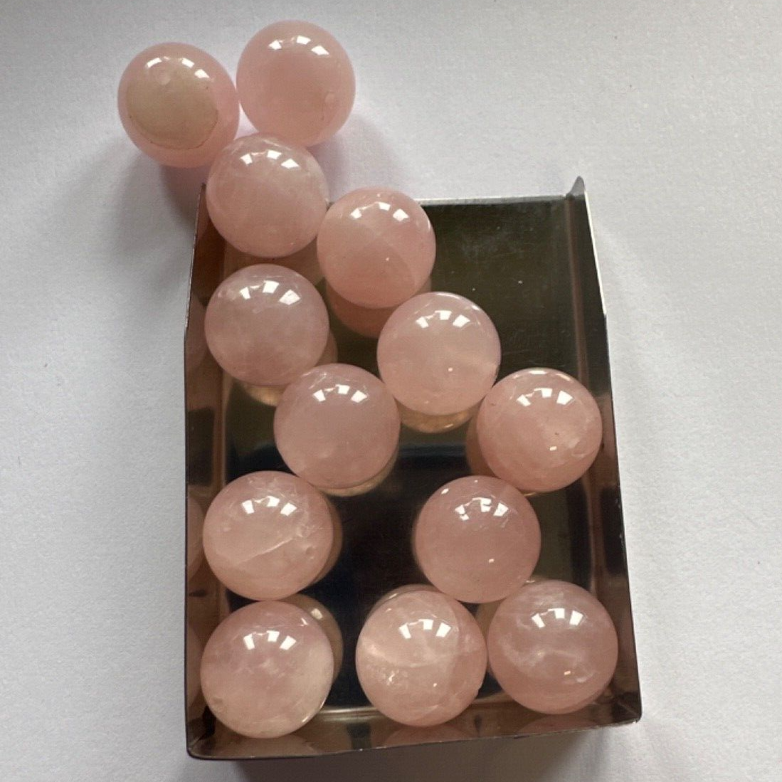 4 Pieces Round Beautiful Pink Quartz Loose Beads Drilled And With Inclusions