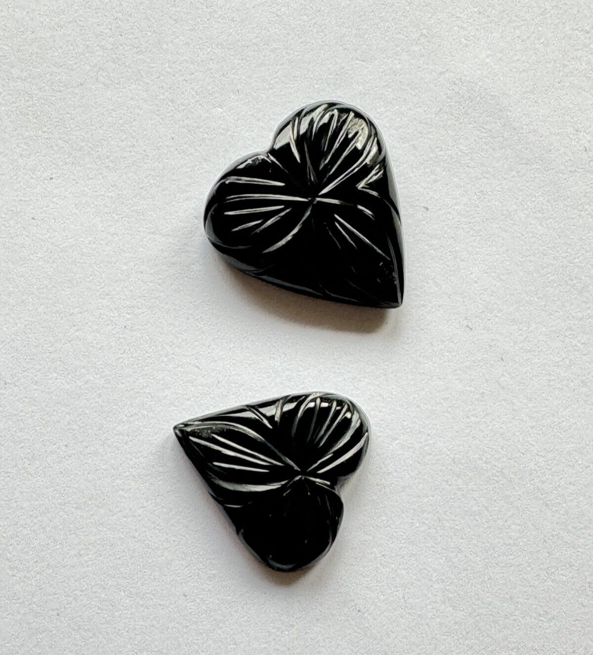 Onyx Hearts With Beautiful Engraving