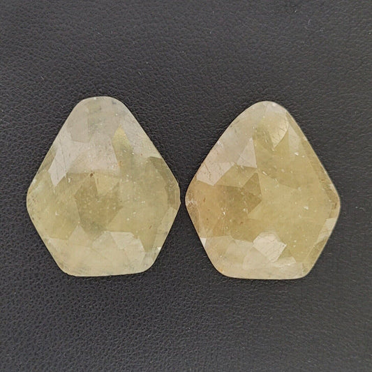 Sapphire Rose Cut Pair With Flat Back A Rare Find 40,27 Carat