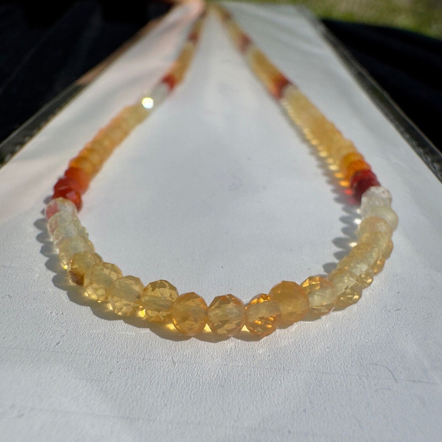 AAA+ Mexican Fire Opal Faceted Round 3mm Beads String Of 42 Cm