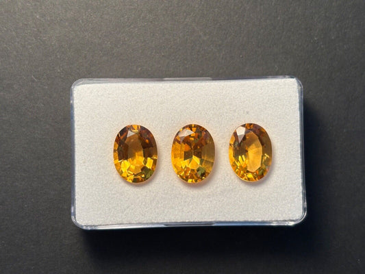 Citrine Sun Yellow Oval Cut Faceted 13.6 x 10.2 mm 17.59 Carats