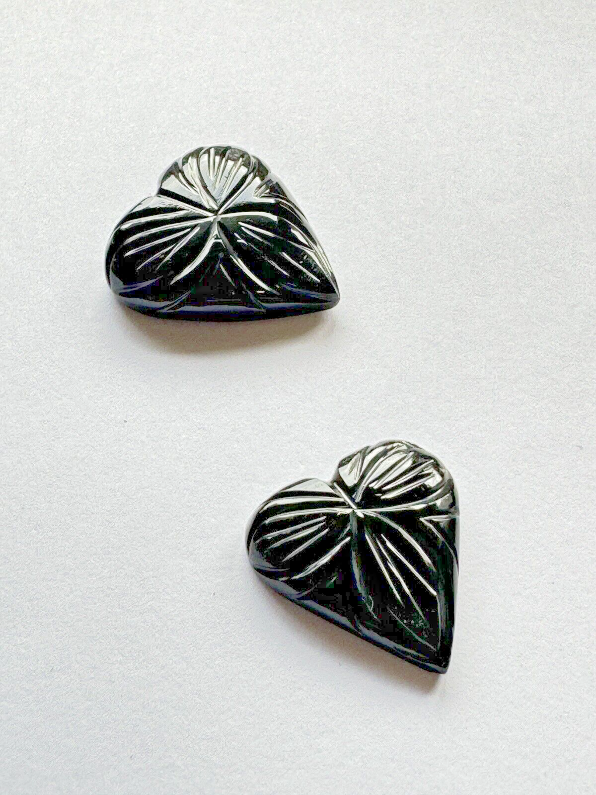 Onyx Hearts With Beautiful Engraving