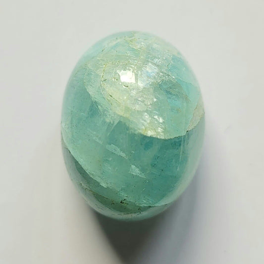 Aquamarine Blue Oval Cabochon Shiny Gemstones 27 x 20.5 mm 65.96 Carats