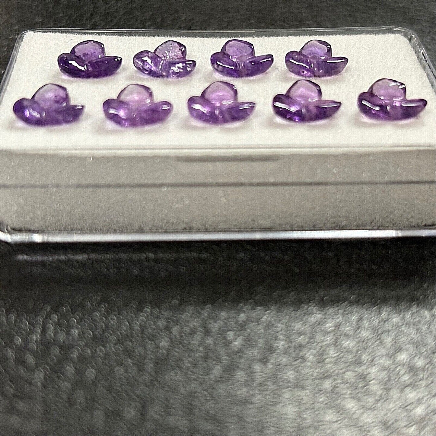1 Piece Purple Amethyst Flower Faced With Inclusions Very Rare 1.08 Cts.