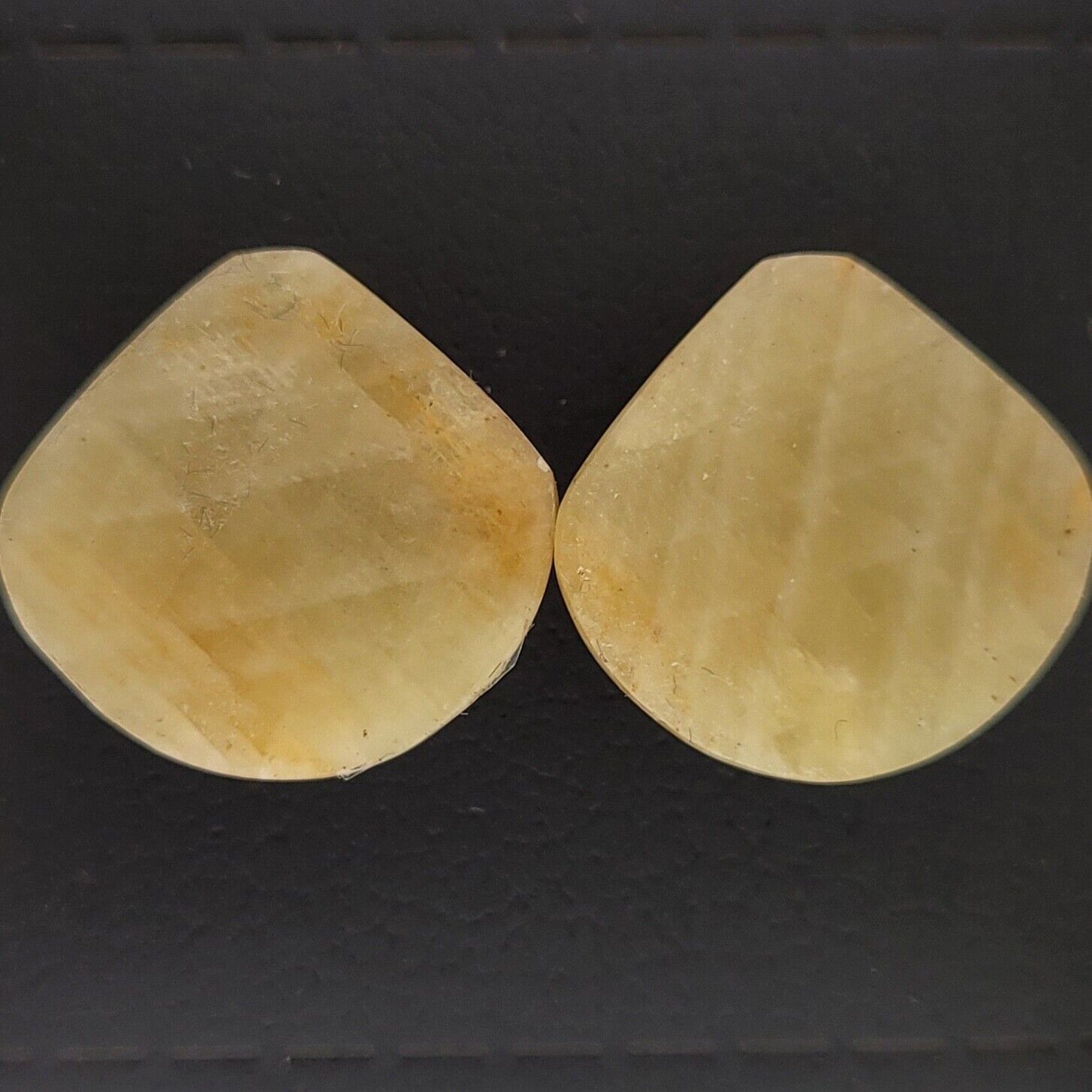 Sapphire Yellow Rose Cut Couple With Flat Back