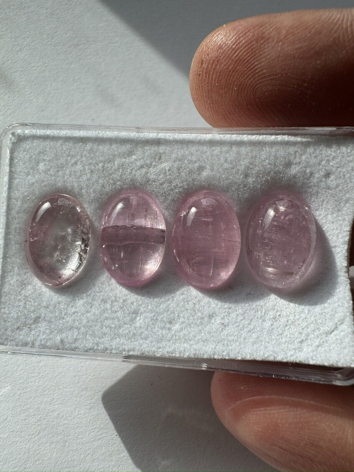 1 piece Pink Tourmaline Oval Cabochon with Inclusions 14 x 10mm 7,23cts