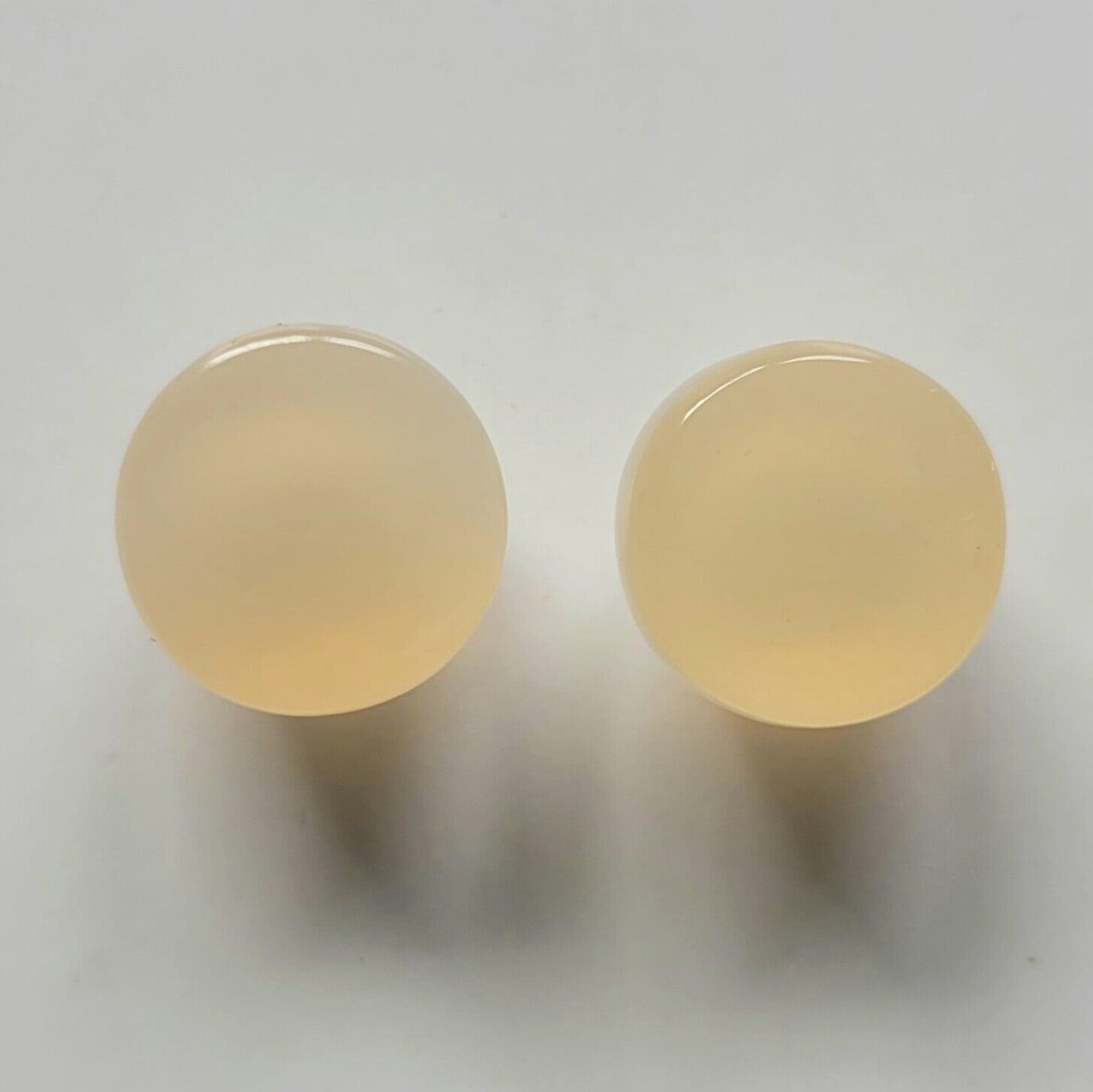 Moonstone Round Cabochon Shiny Gemstones 15 mm 13,10/13,76 Carat Beautiful Pair