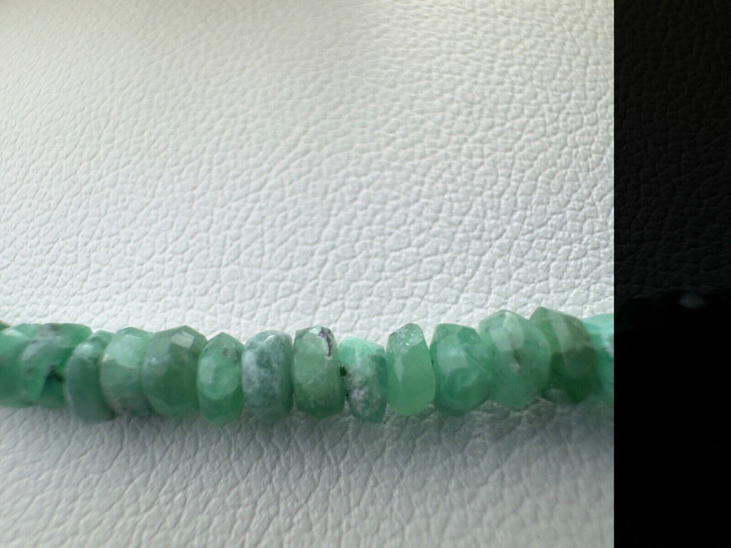 Rare Natural Emerald Rondelle Necklace 42cm 50-59,99 Carat With Silver Clasp
