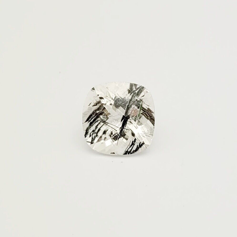 Rutil quartz square natural two-tone faceted 14 mm 10,06 carat