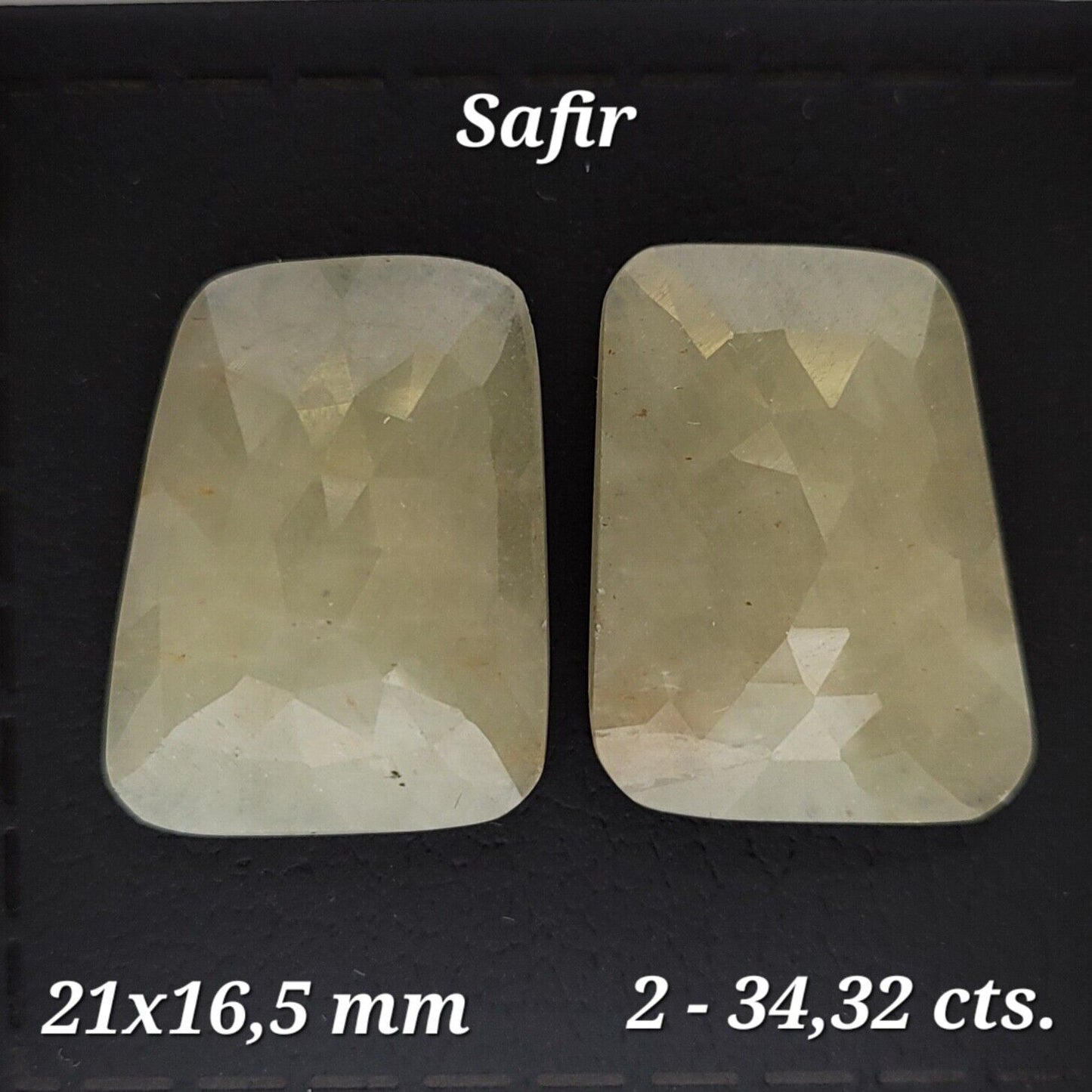 Sapphire Rose Cut Pair With Flat Back A Rare Find 34,32 Carat