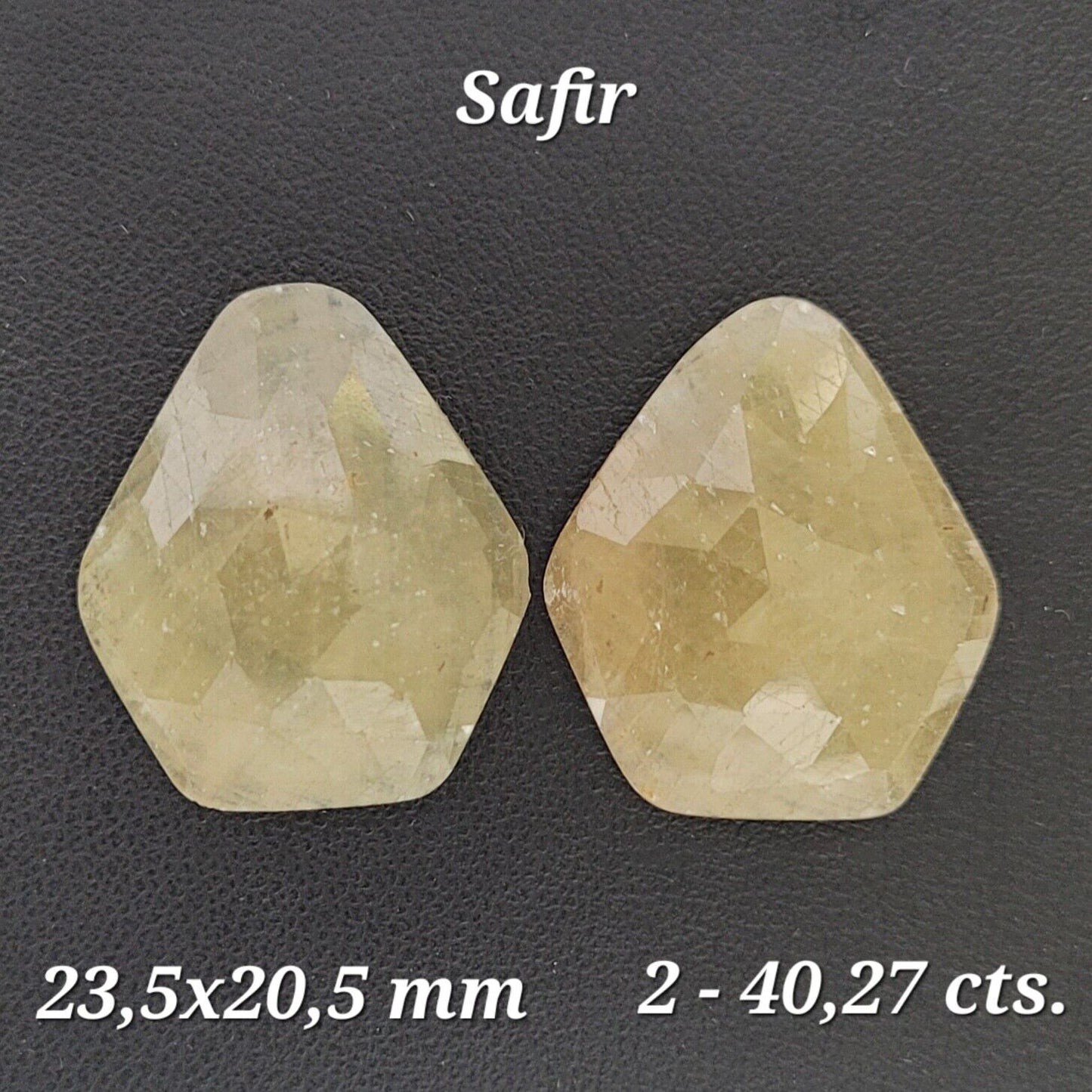 Sapphire Rose Cut Pair With Flat Back A Rare Find 40,27 Carat