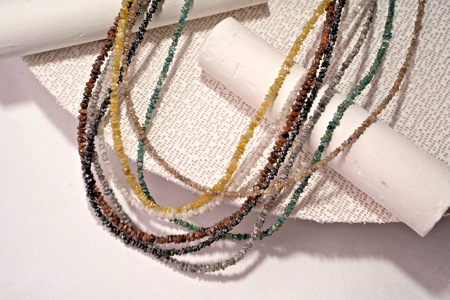 Real Multi Rough Diamond Chain With 925 Silver Clasp About 45 Cm Very Beautiful