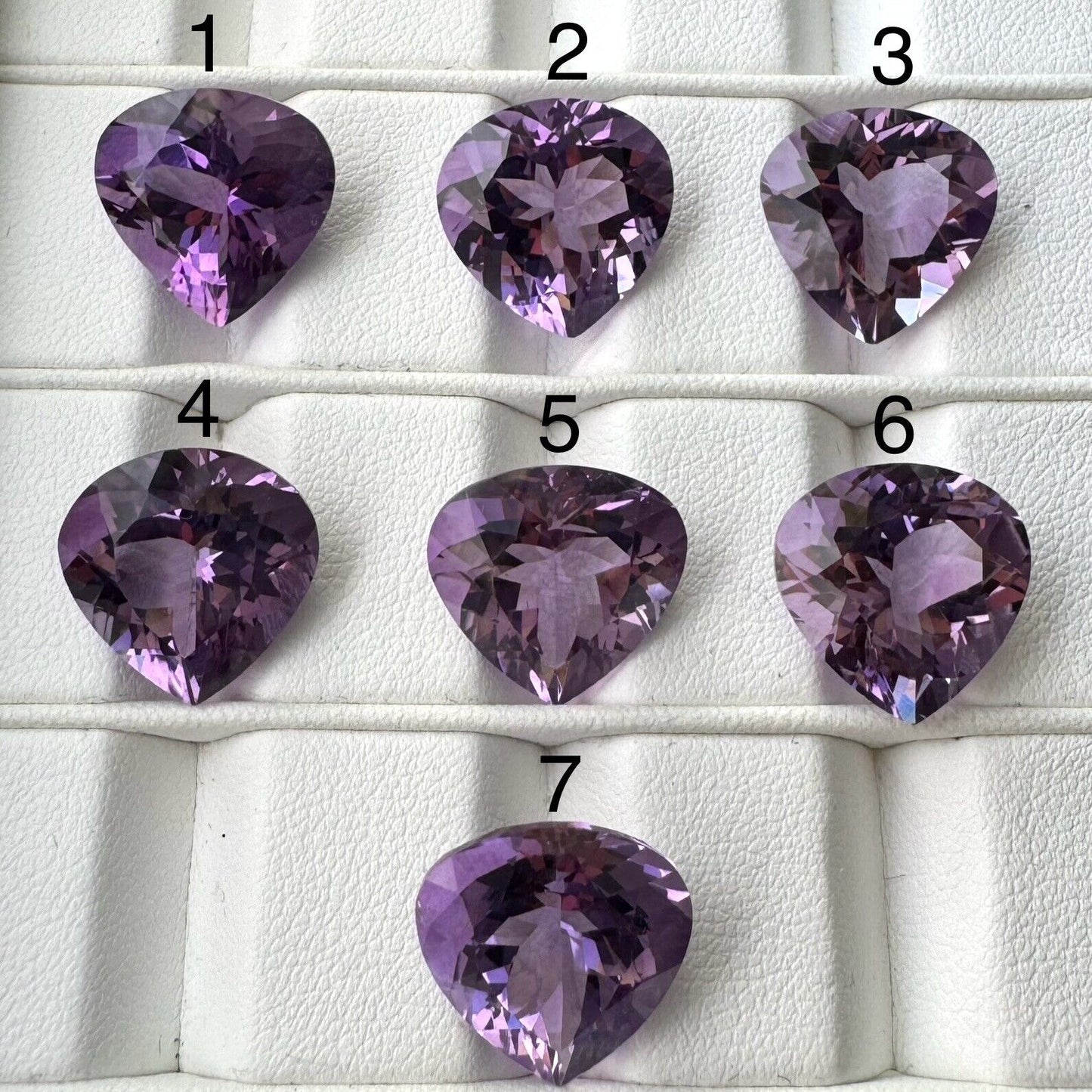Amethyst Intense Purple Cut Faceted Drop Very Nice 14,1x14,1mm 7,67cts A++