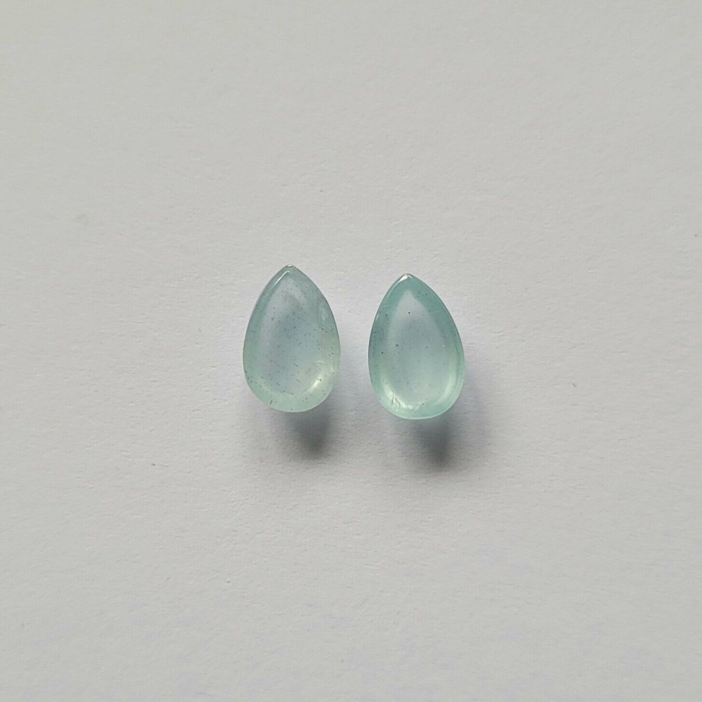 Aquamarine Natural Blue Drop Cabochon 9 x 6 mm 2.88 Carat Pair