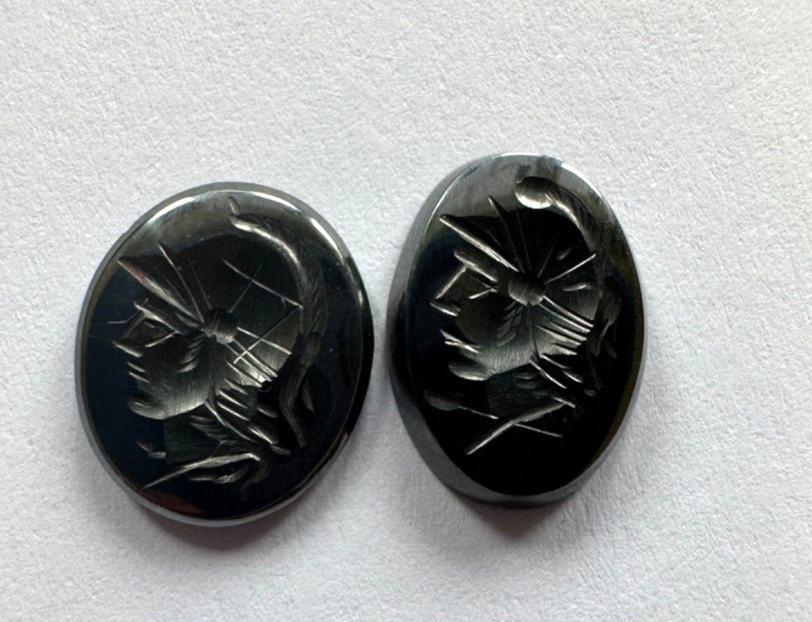 Natural Beauty With oval hematite engraving