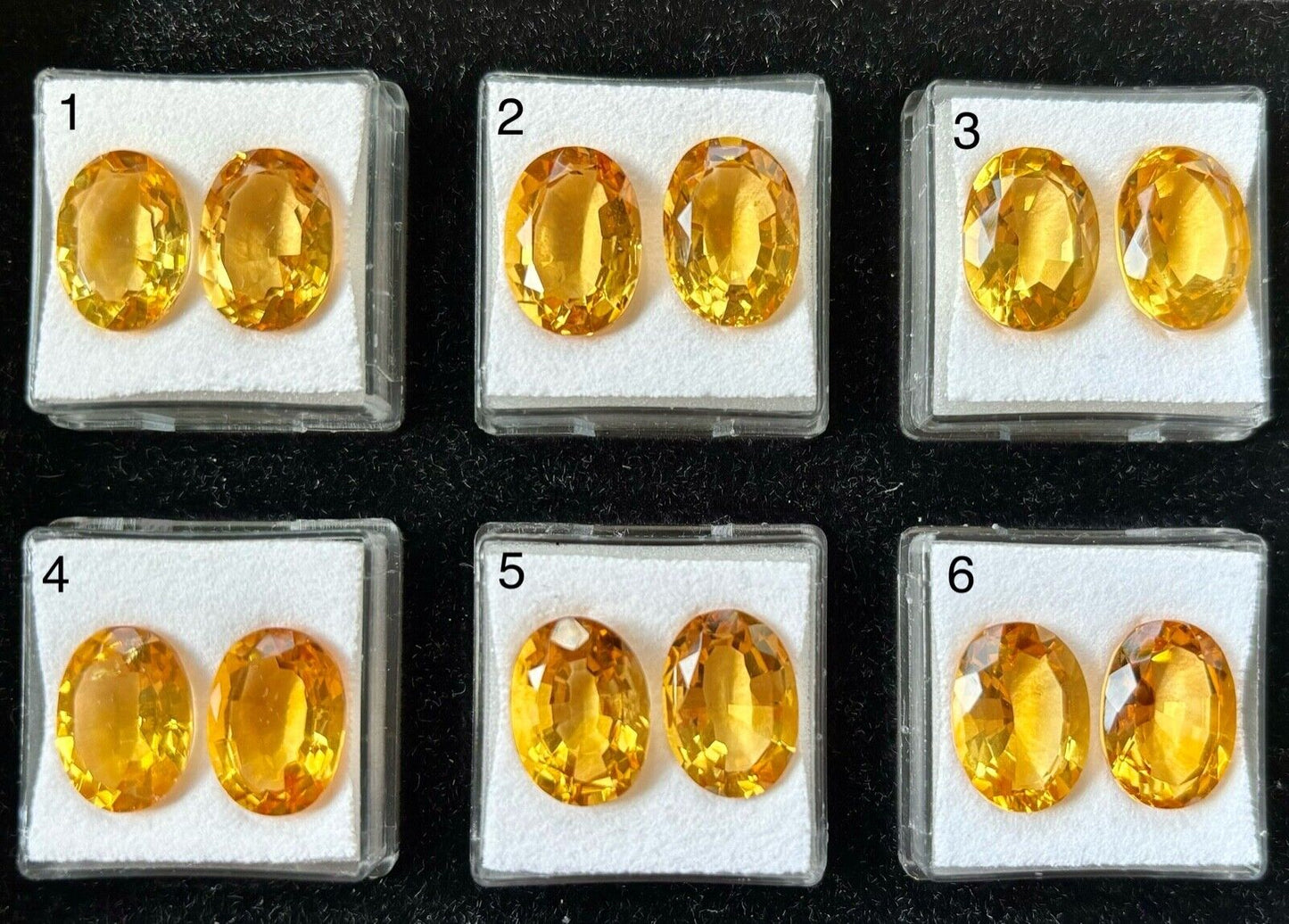 1 Pair Of Citrine Oval Cut Faceted Selection In Large And Carat AAA+