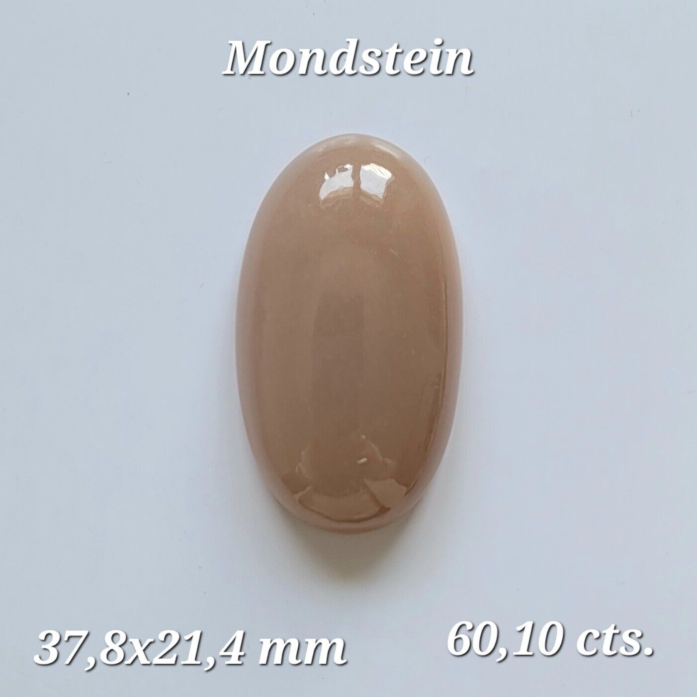 Moonstone Brown Oval Cabochon Shiny Gemstones 37.8 x 9.5mm 51,39 Carats Real