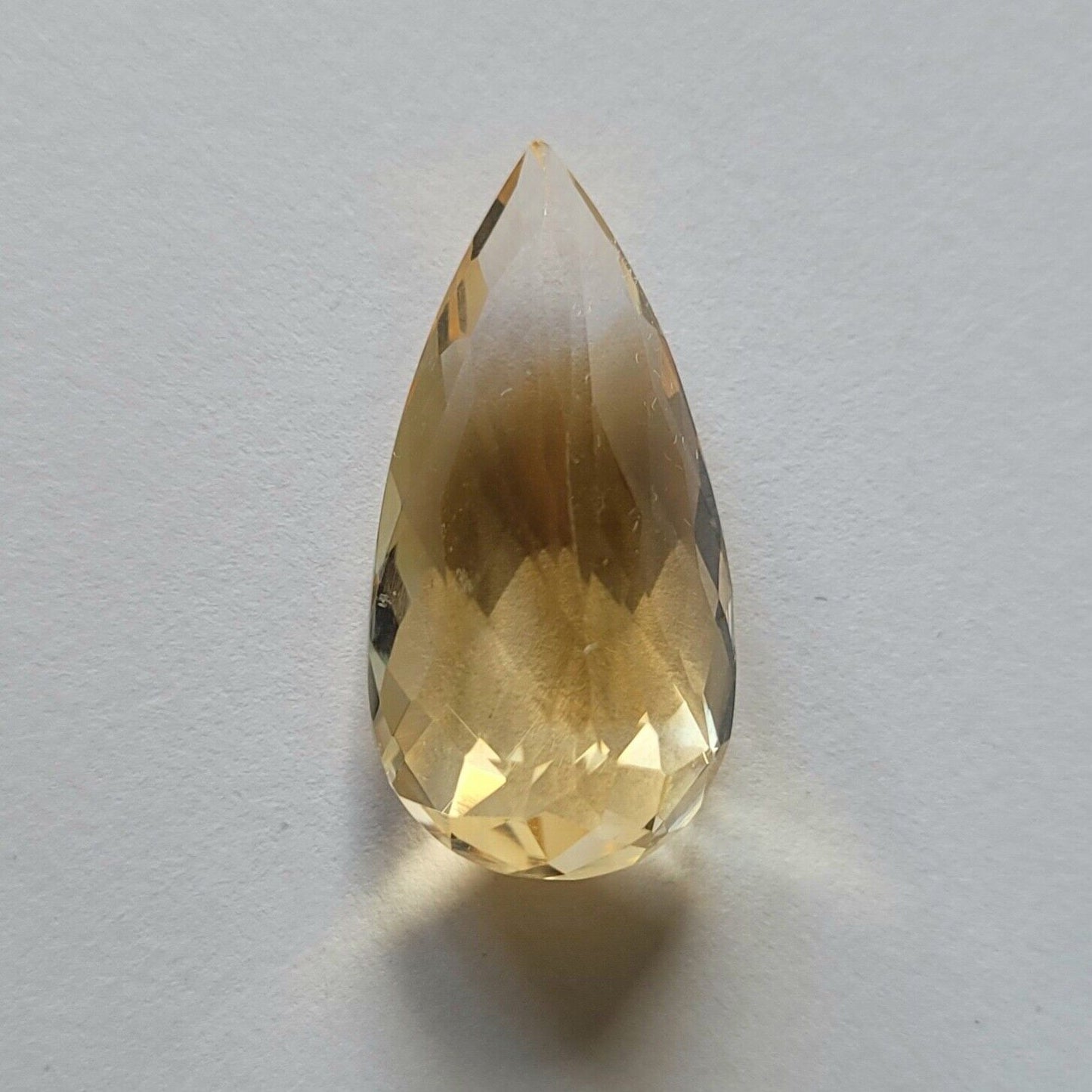 Citrine Sun Yellow Drop Cut Faceted Giant 29 x 14.7 mm 26.57 Carat