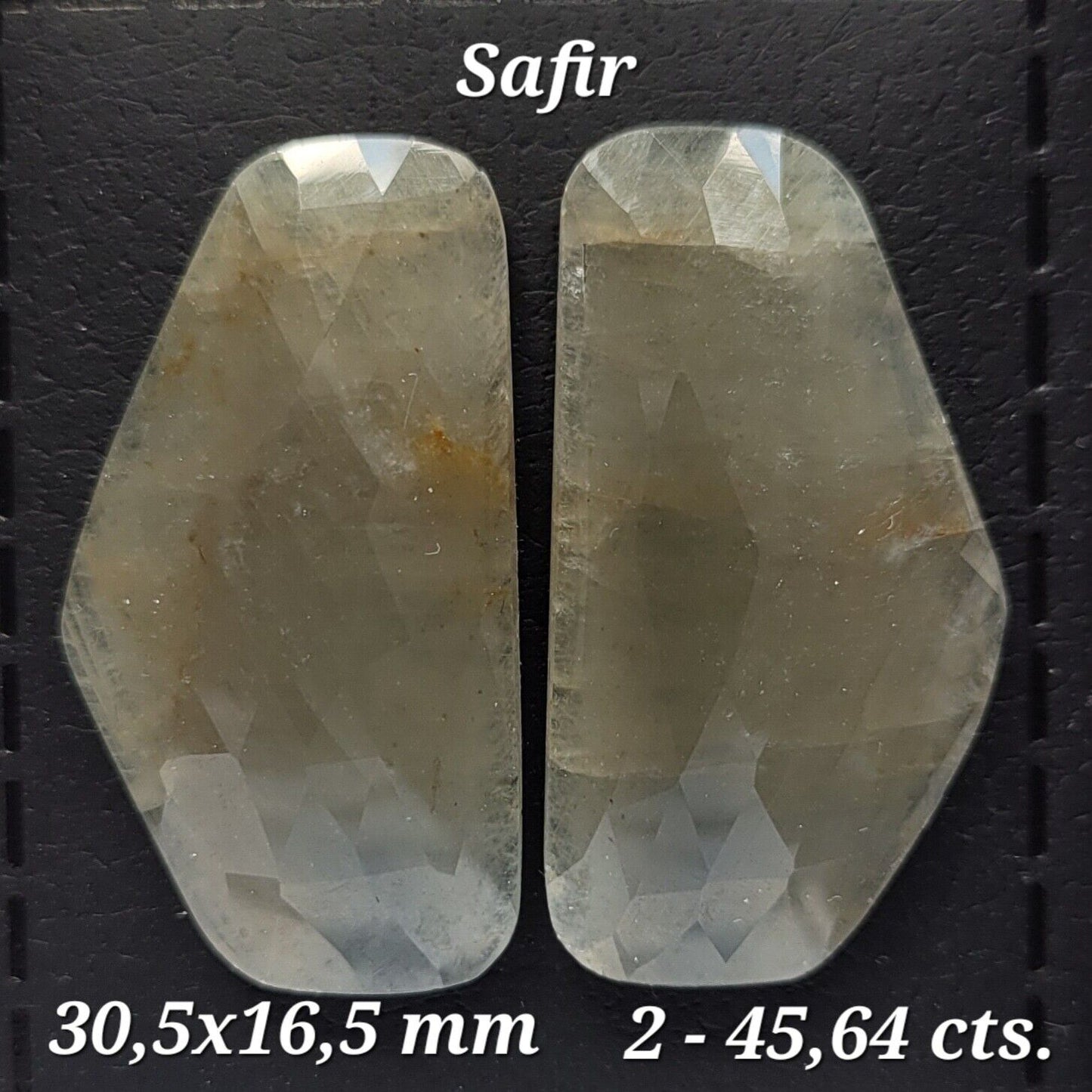 Sapphire Rose Cut Couple With Flat Back A Rare Find 45.64 Carat