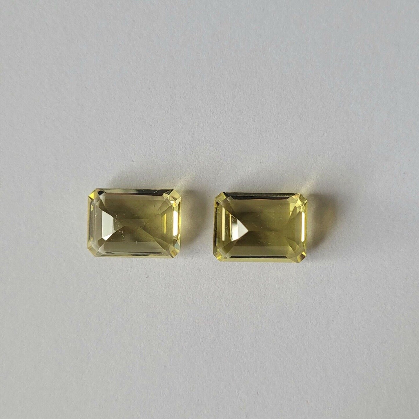 Citrine Light Lemon Yellow Emerald Cut Faceted Very Nice Stone Selection