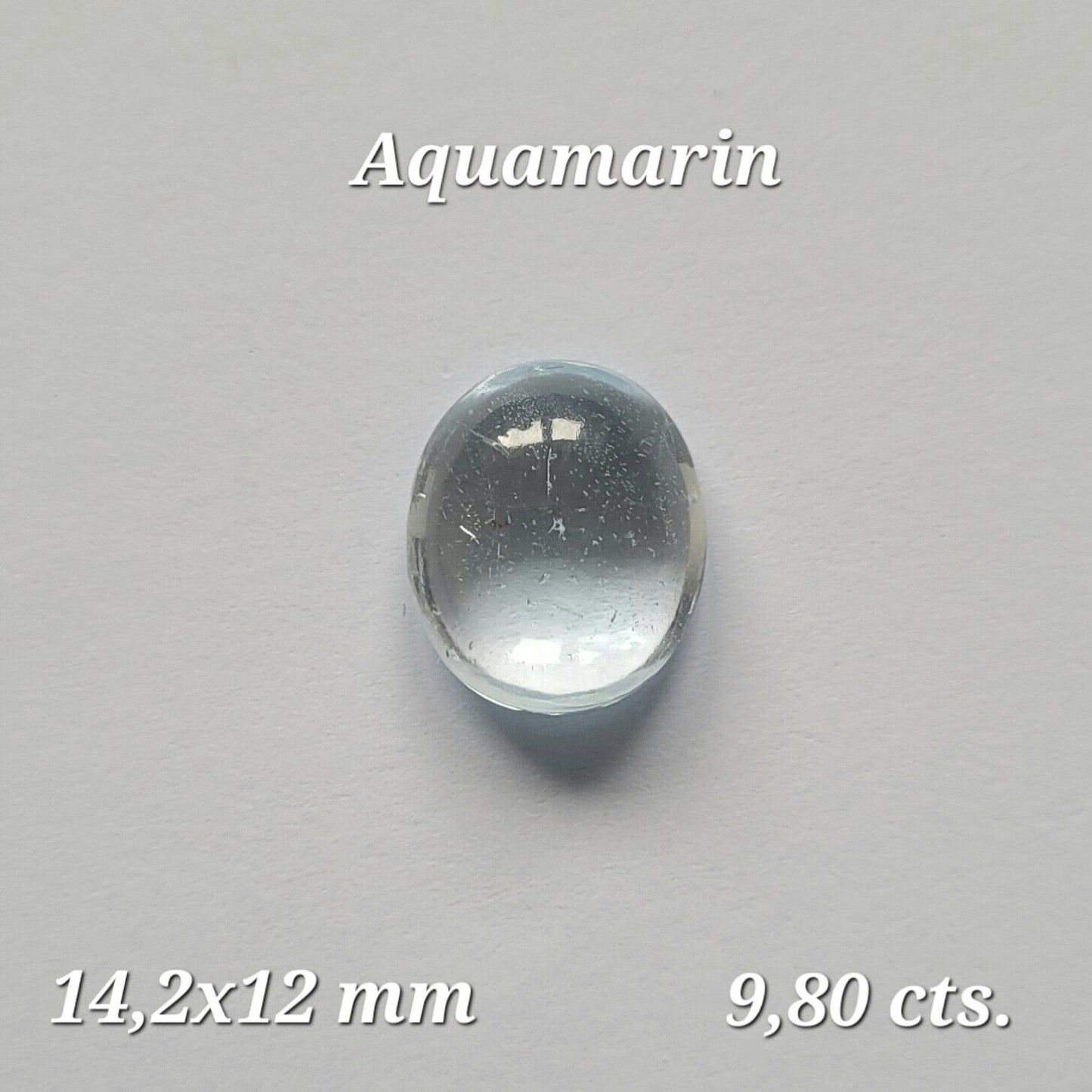 Aquamarine Blue Oval Cabochon Shiny Gemstones 14.2 x 12 mm 9.80 Carats