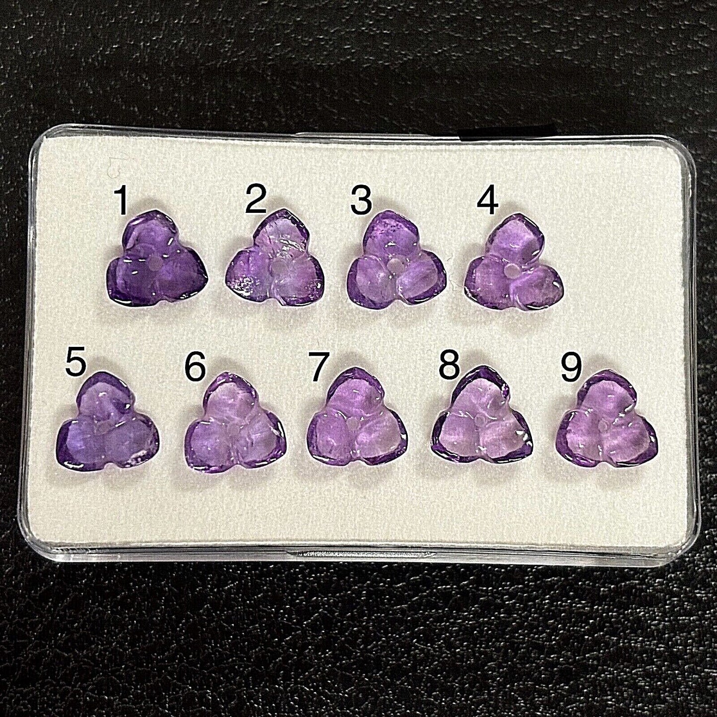 1 Piece Purple Amethyst Flower Faced With Inclusions Very Rare 1.08 Cts.