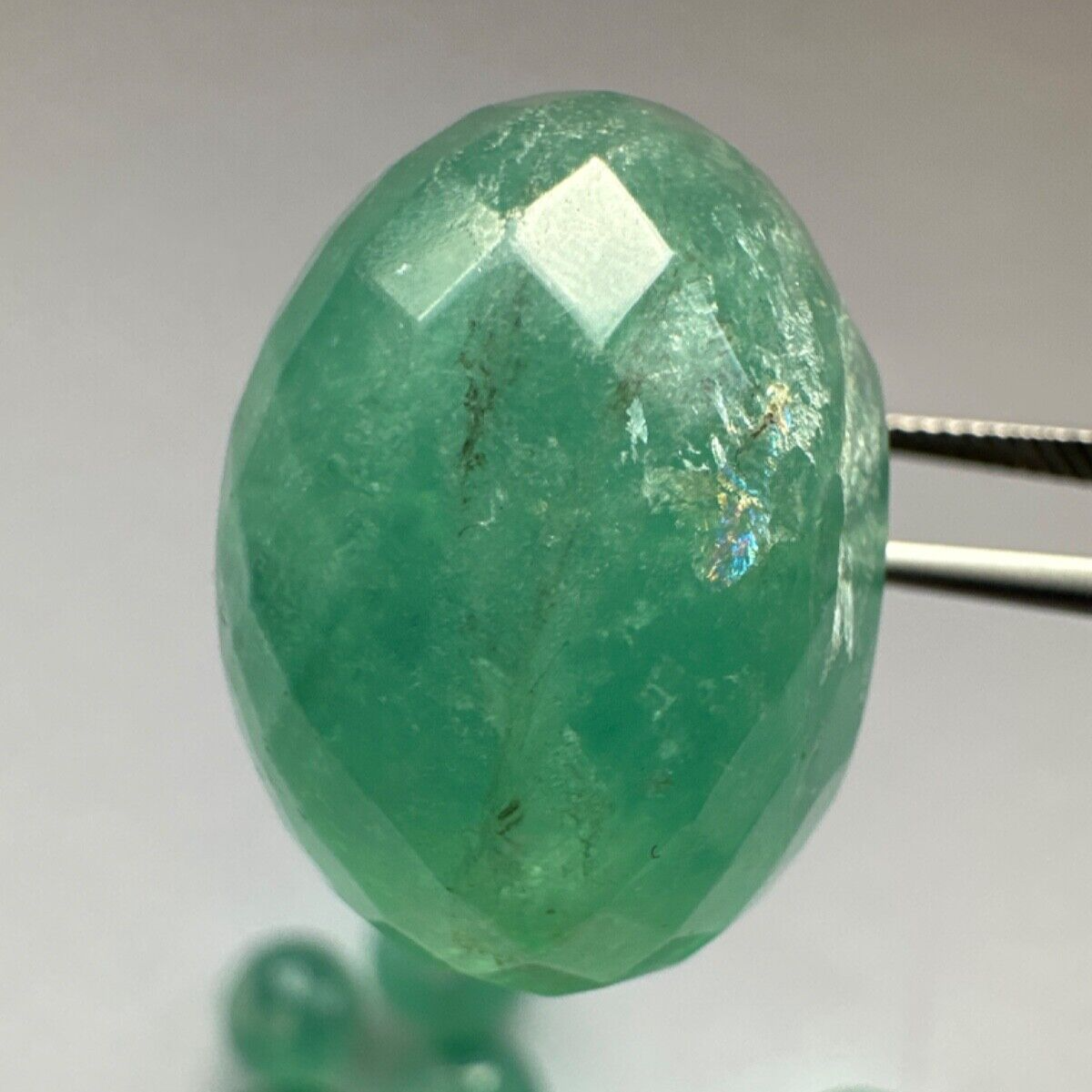 Chrysoprase Loose Beads Different Size Faceted Balls Set Of 2