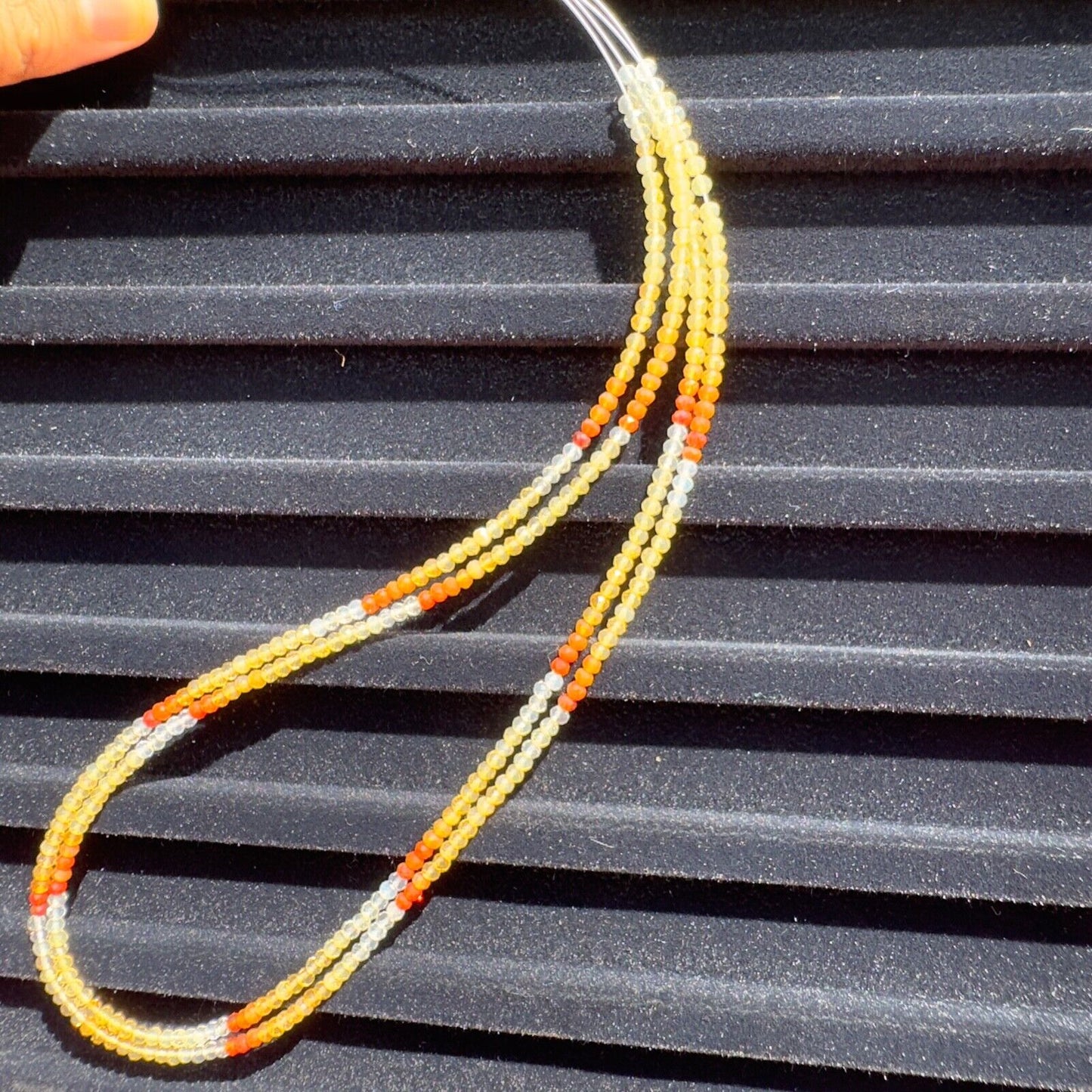 AAA+ Mexican Fire Opal Faceted Round 3mm Beads String Of 42 Cm