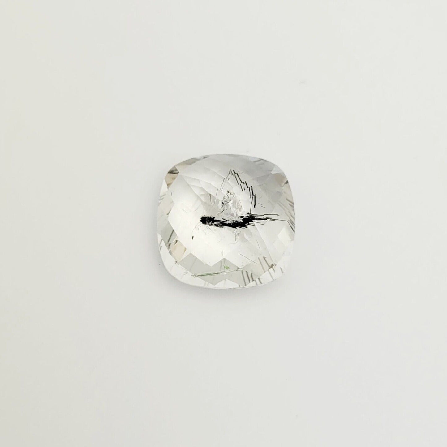 Rutil quartz square natural two-tone faceted 14 mm 10,06 carat