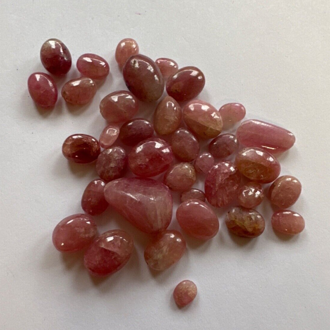 5 Pcs Pink Raw Polished Drilled Tourmaline Loose Beads For Jewelry Making