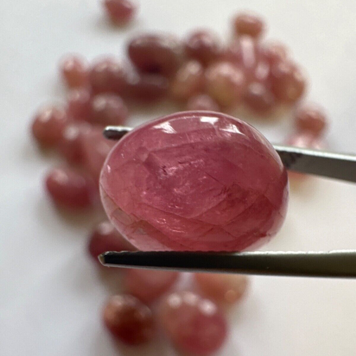 5 Pcs Pink Raw Polished Drilled Tourmaline Loose Beads For Jewelry Making