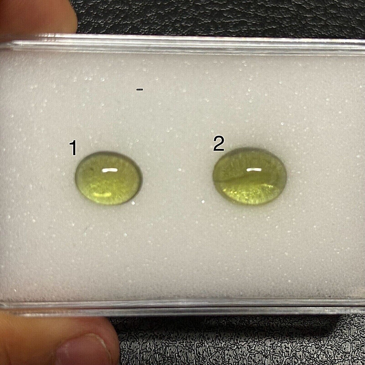 1 Piece Green Peridot Oval Cabochon With Inclusions