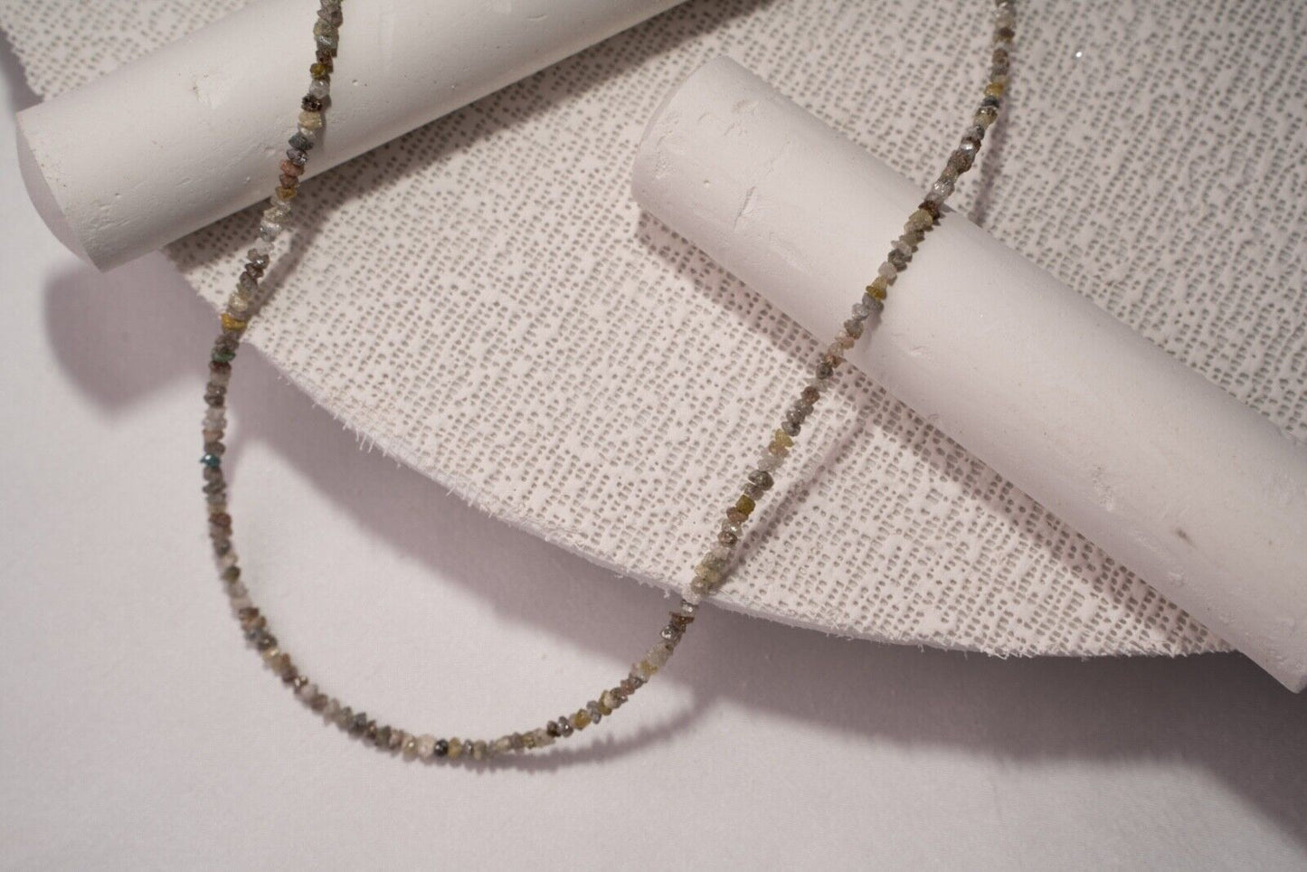 Real Multi Rough Diamond Chain With 925 Silver Clasp About 45 Cm Very Beautiful