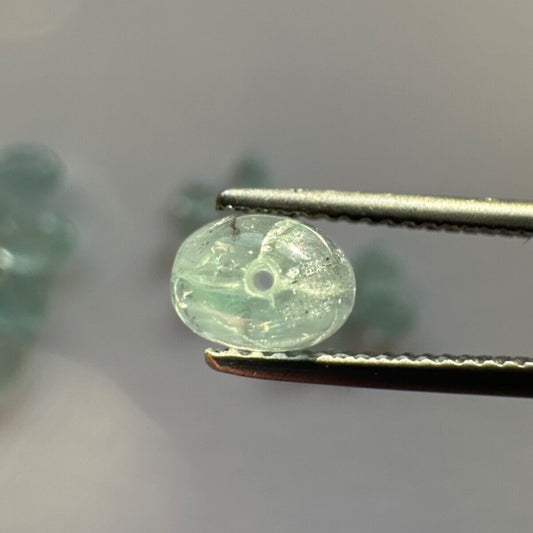 10 Beauties of the sea in the shape of an oval aquamarine Loose Beads drilled 3.5 - 5.5 mm