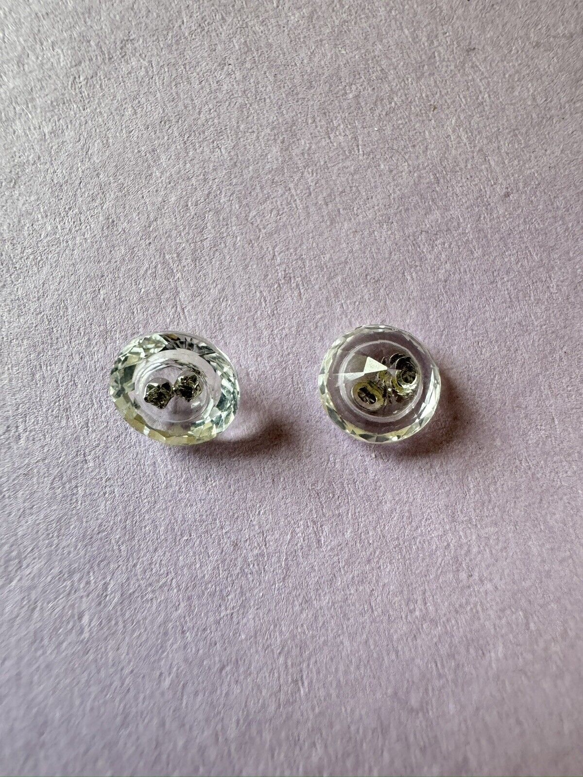 Very unusual pair of diamonds in rock crystal 2- 3,28cts