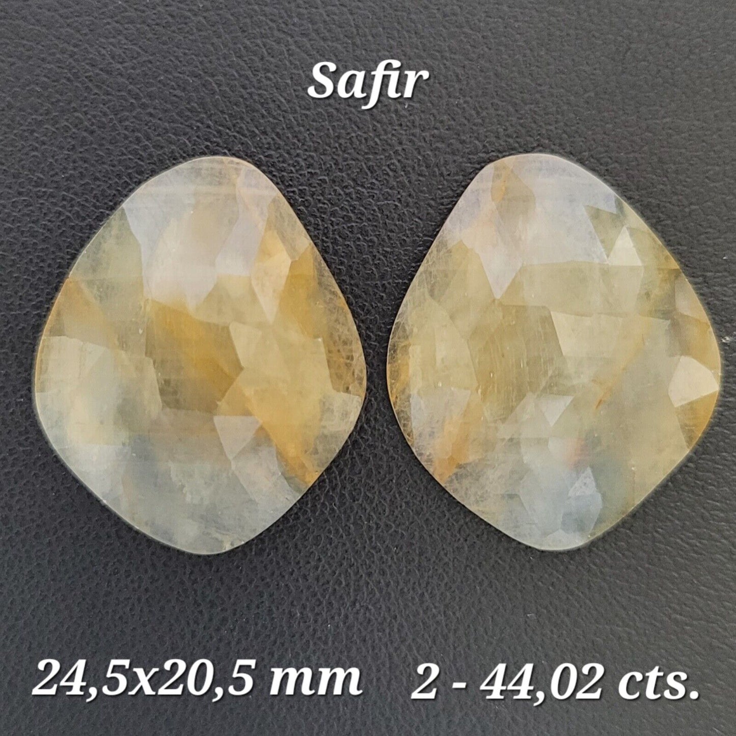 Sapphire Rose Cut Couple With Flat Back A Rare Find 44,02 Carat