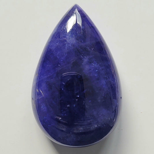 Tansanit, natürlicher blauer Tropfen-Cabochon, 47,8 x 30,5 mm, 190,89 Karat, aus Tansania