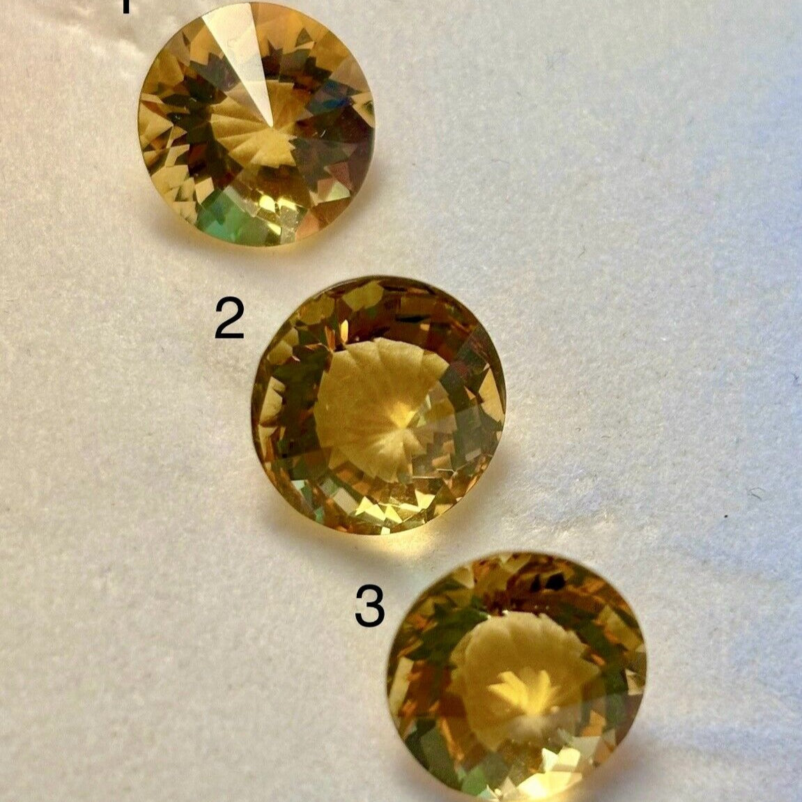 1 Piece Selection Yellow Citrine Elaborate Cut Facetted 23,54 Carats Total AA+