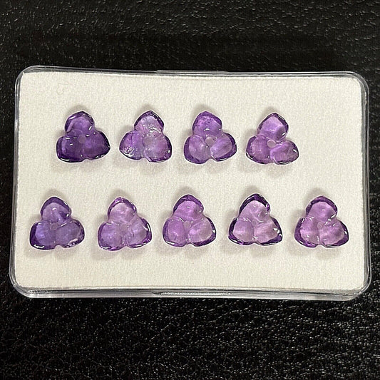 1 Piece Purple Amethyst Flower Faced With Inclusions Very Rare 1.08 Cts.