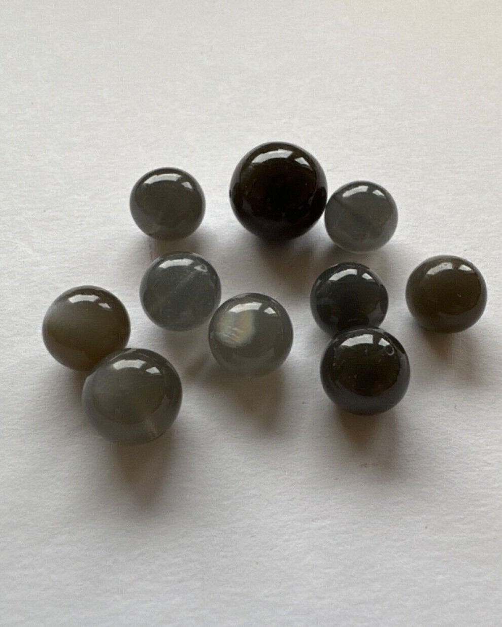 10 Shimmering Moonstone Loose Beads Balls With Hole
