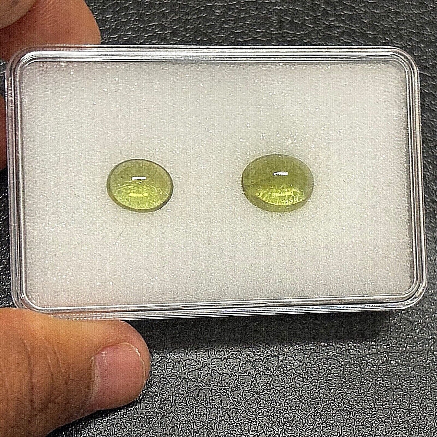 1 Piece Green Peridot Oval Cabochon With Inclusions