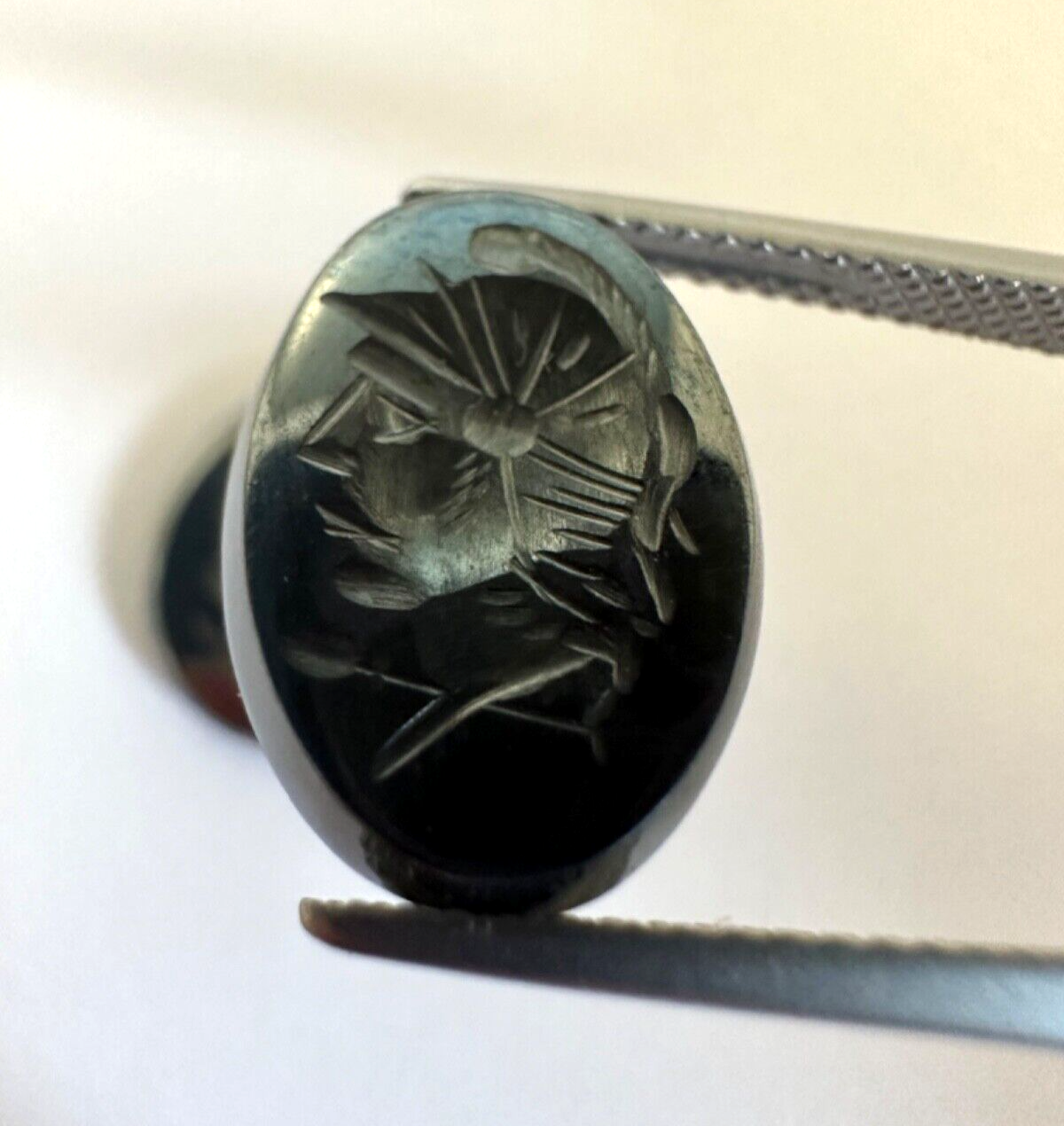 Natural Beauty With oval hematite engraving