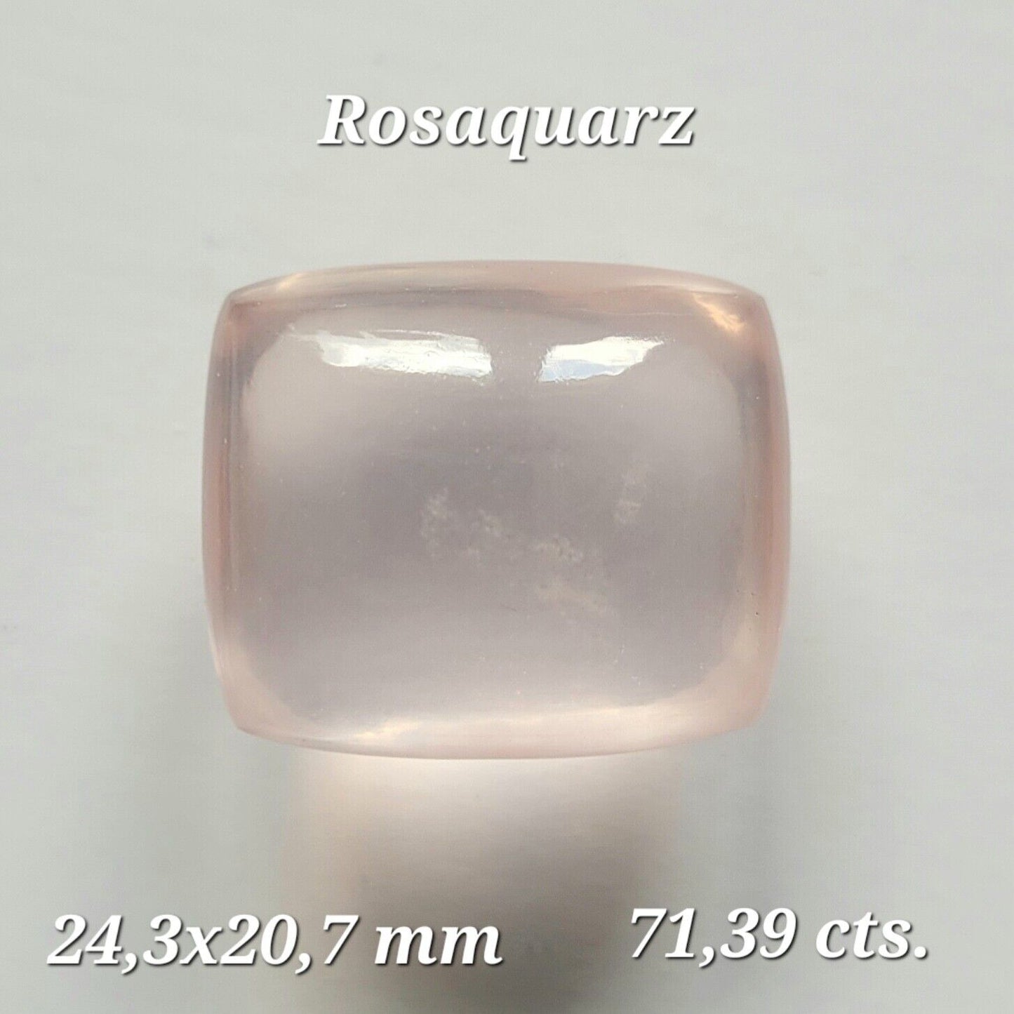 Pink Quartz Natural Pink Cushion Cabochon 24.3 x 20.7 mm 71.39 Carat