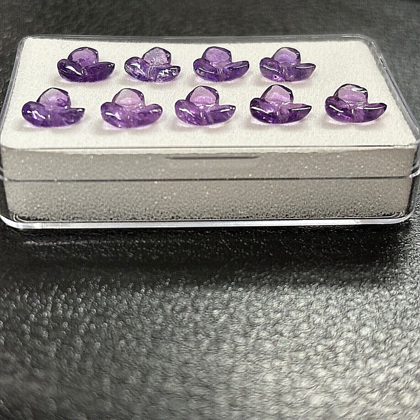 1 Piece Purple Amethyst Flower Faced With Inclusions Very Rare 1.08 Cts.