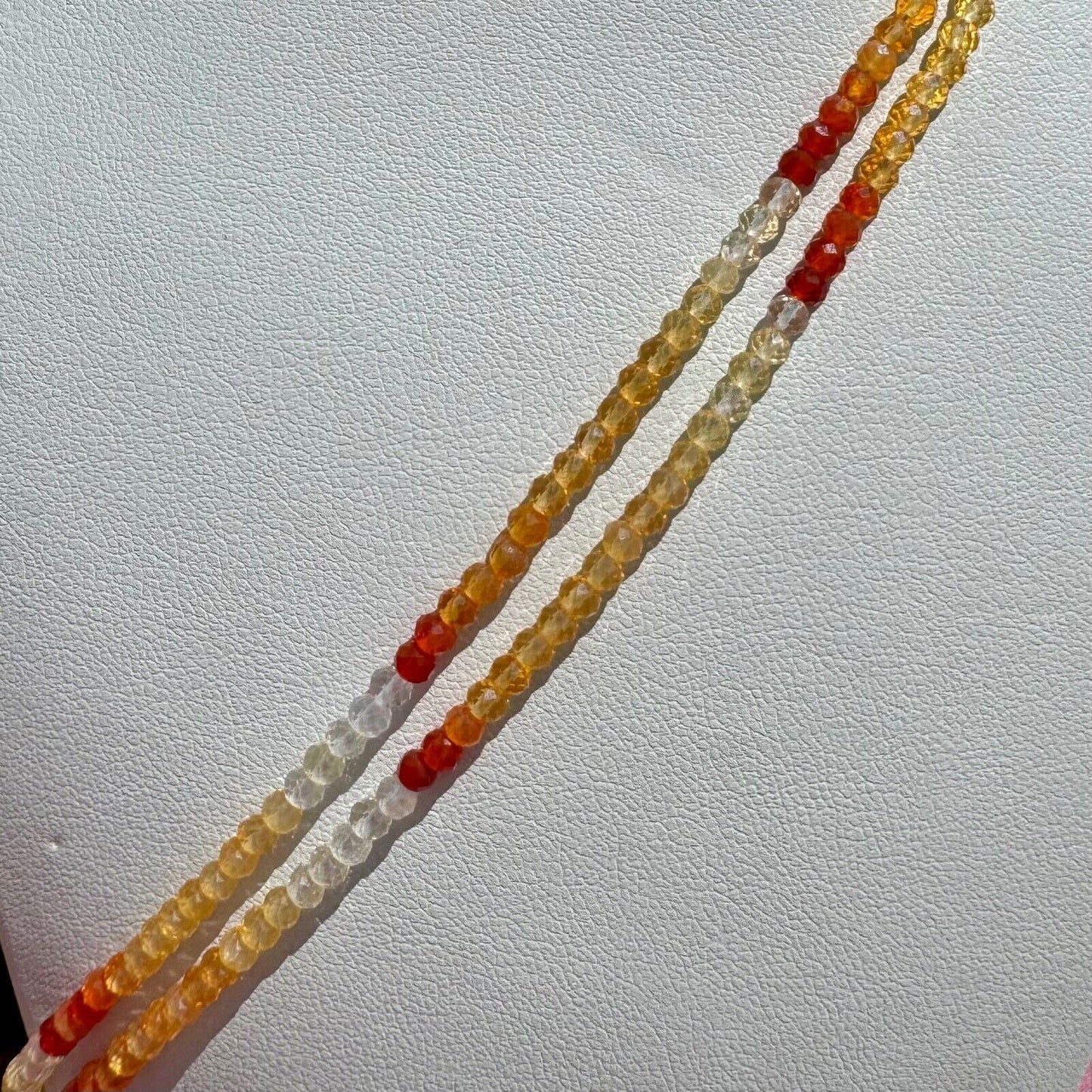 AAA+ Mexican Fire Opal Faceted Round 3mm Beads String Of 42 Cm